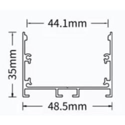 CANALINA ALLUMINIO ANODIZZATO CON OPALE MT 2
