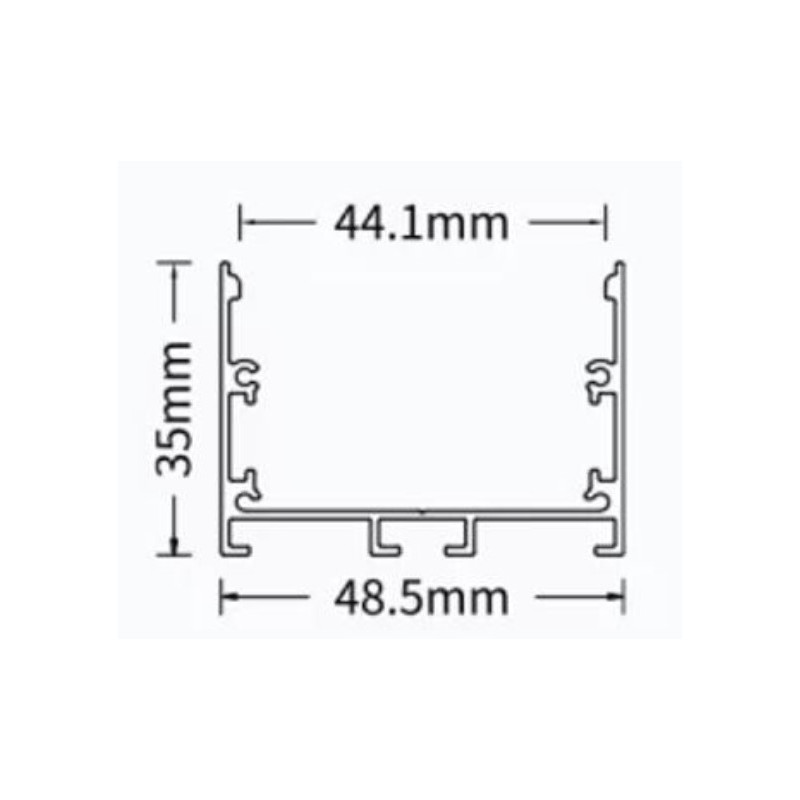 CANALINA ALLUMINIO ANODIZZATO CON OPALE MT 2