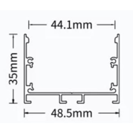 CANALINA ALLUMINIO ANODIZZATO CON OPALE MT 2