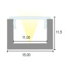 CANALINA ALLUMINIO ANODIZZATO h 10 CON OPALE NERO Mt 3