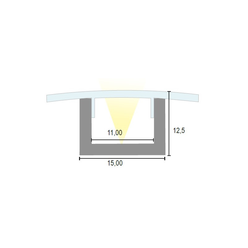 CANALINA ALLUMINIO h 10 CON OPALE LARGO Mt 3