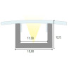 CANALINA ALLUMINIO h 10 CON OPALE LARGO Mt 3