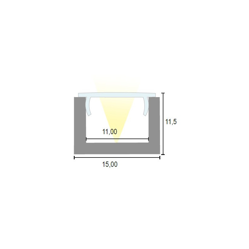 CANALINA ALLUMINIO h 10 CON OPALE NERO Mt 3