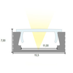CANALINA ALLUMINIO h 6 CON OPALE NERO Mt 3
