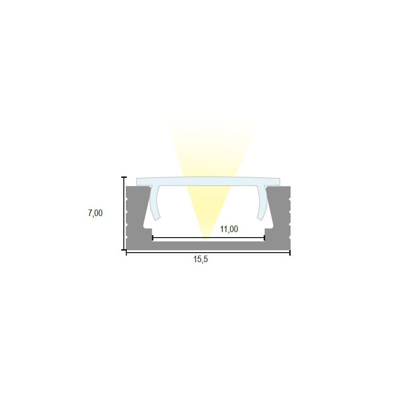 CANALINA ALLUMINIO h 6 CON OPALE NERO Mt 3